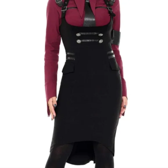 Killstar Darkwave Division Black Midi Skirt NWT XS - Picture 3 of 3